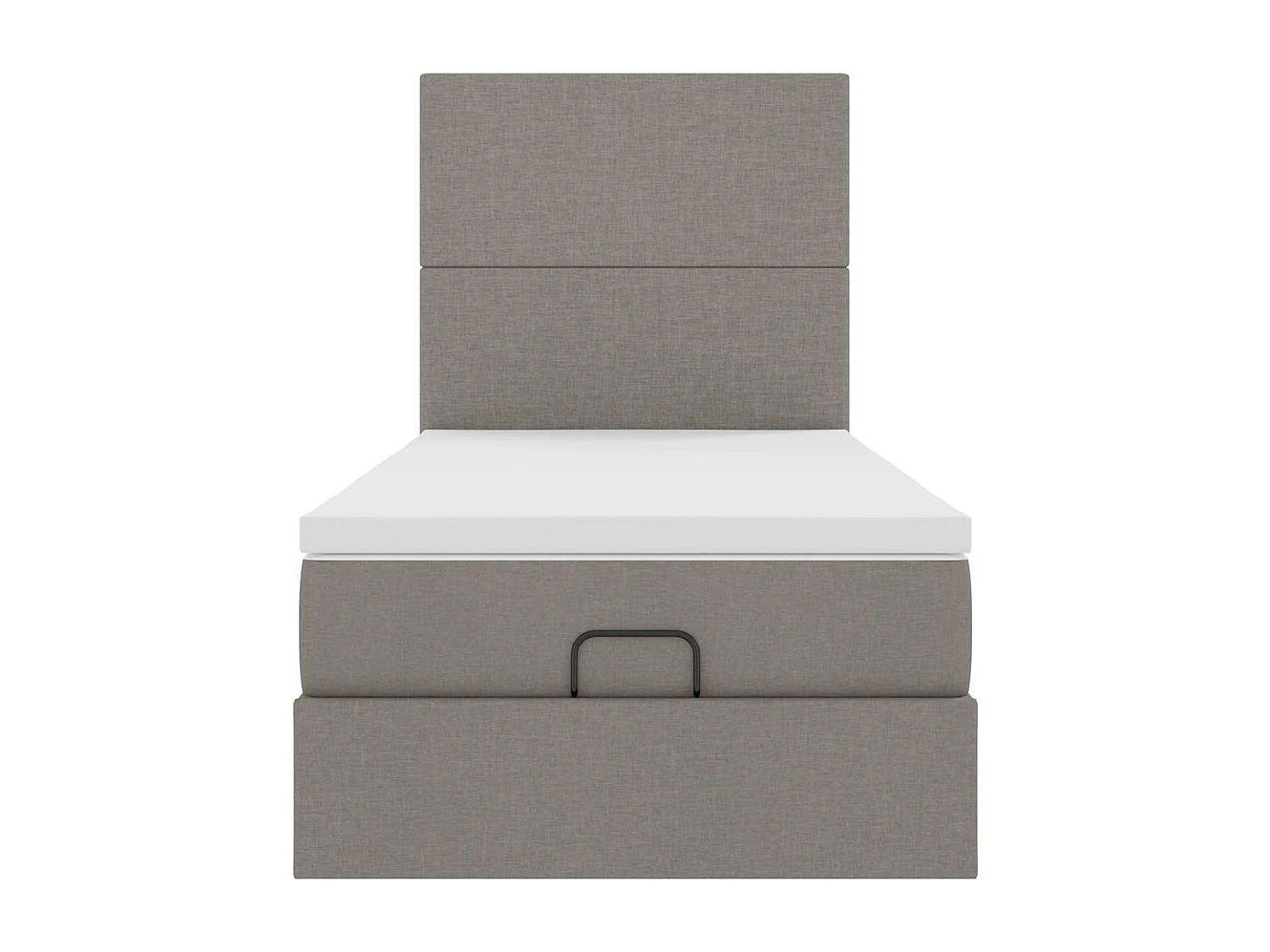 Estrutura de cama otomana com colchão tecido cinzento 80x200cm