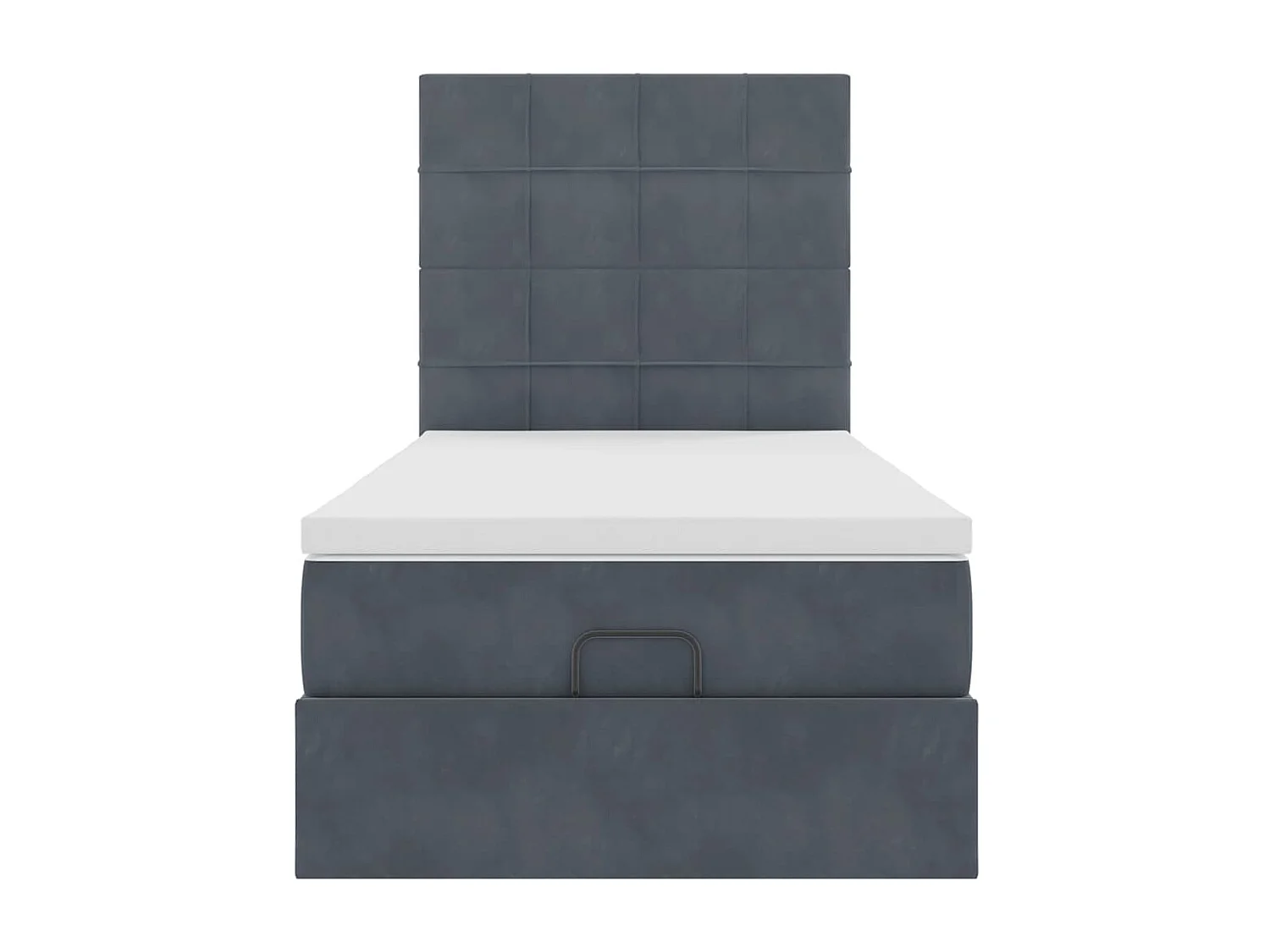 Cadre de lit ottoman avec matelas gris foncé 80x200 cm velours