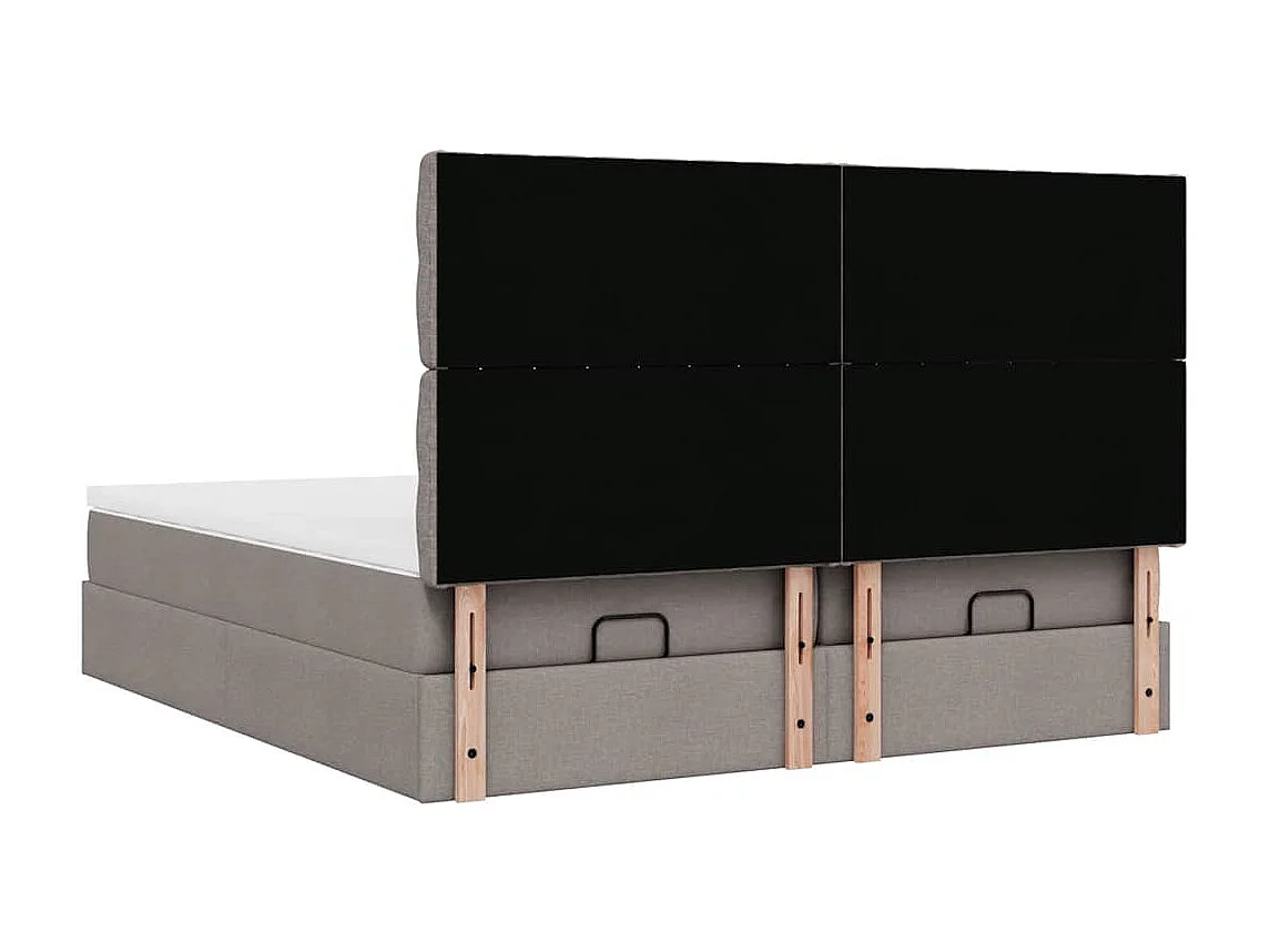 Cadre de lit ottoman avec matelas taupe 200x200cm tissu
