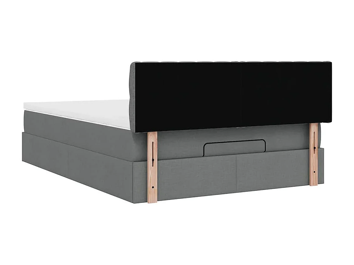 Estructura cama otomana colchón tela gris oscuro 140x200cm