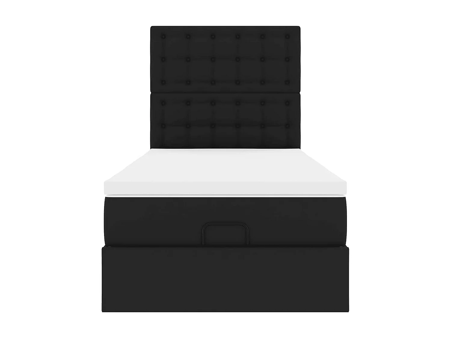 Cadre de lit ottoman avec matelas noir 90x200 cm similicuir