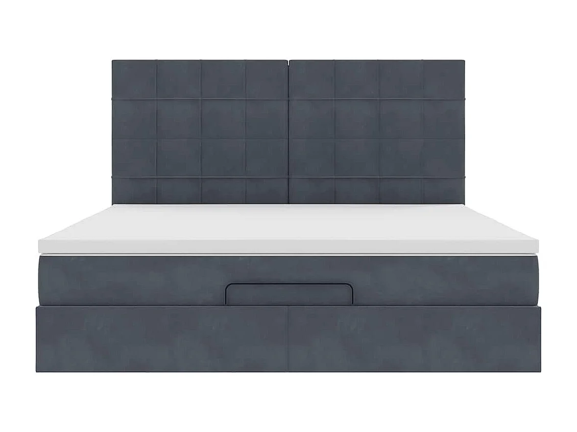 Ottoman bed met matrassen 180x200cm fluweel donkergrijs