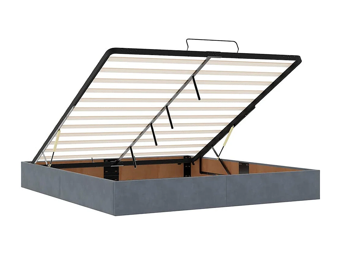 Ottoman bed met matrassen 180x200cm fluweel donkergrijs