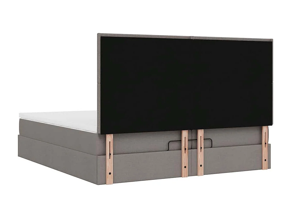 Cadre de lit ottoman avec matelas taupe 200x200cm tissu