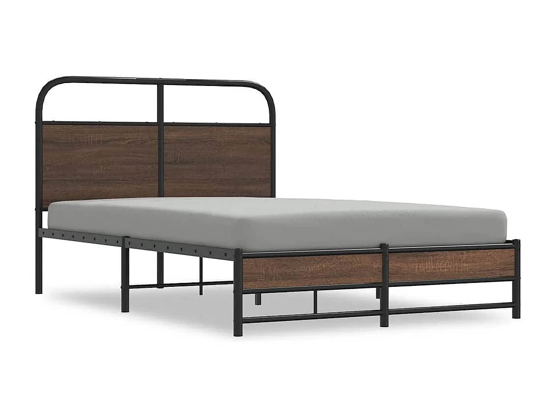 Cadre de lit sans matelas 135x190 cm chêne marron