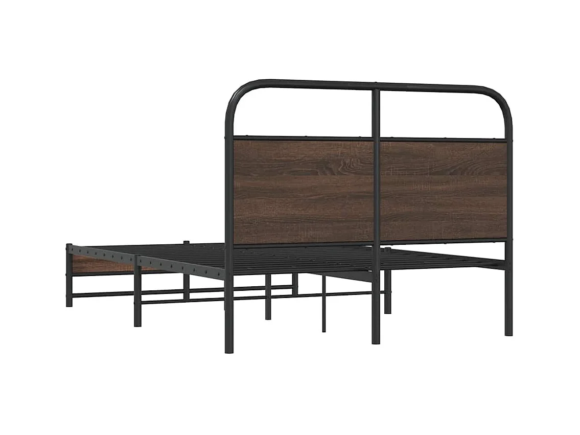 Cadre de lit sans matelas 135x190 cm chêne marron