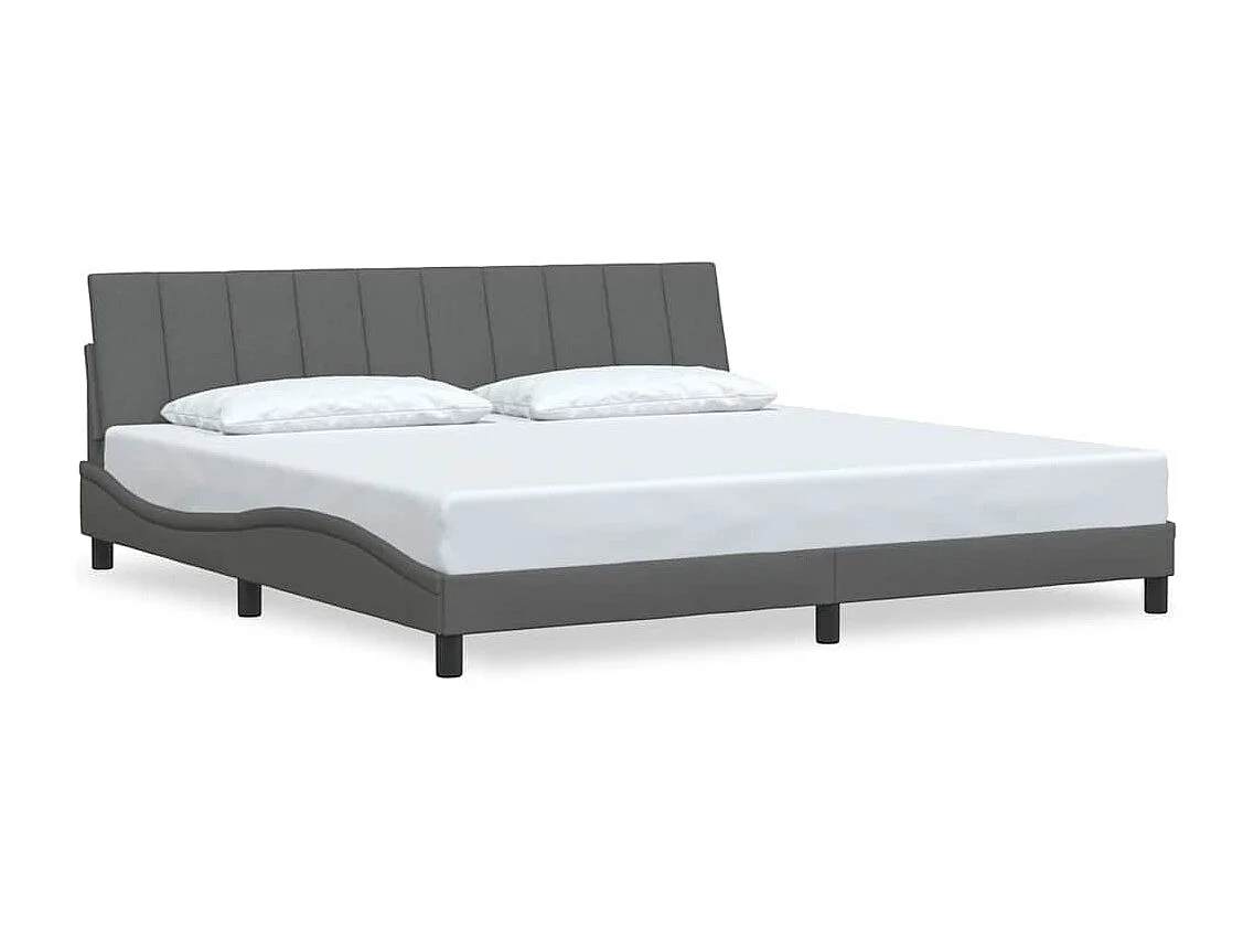 Cadre de lit sans matelas gris foncé 200x200 cm tissu