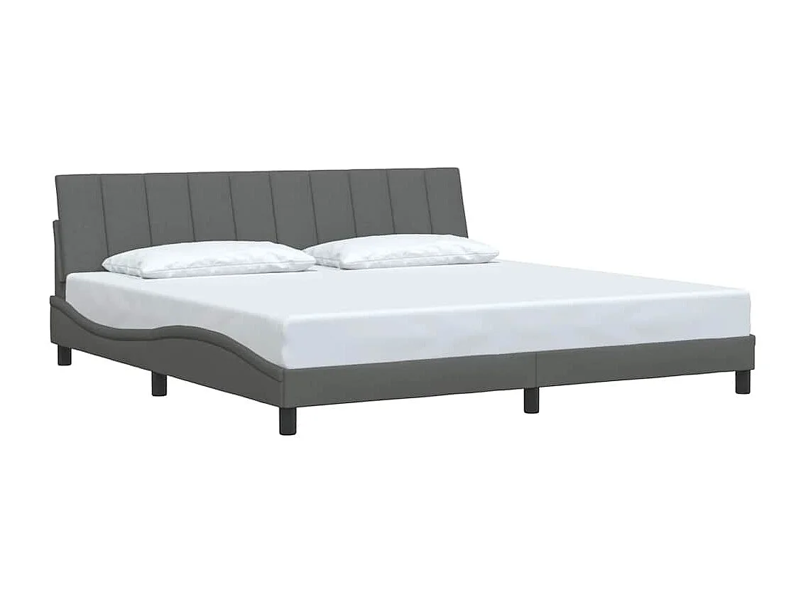 Cadre de lit sans matelas gris foncé 200x200 cm tissu