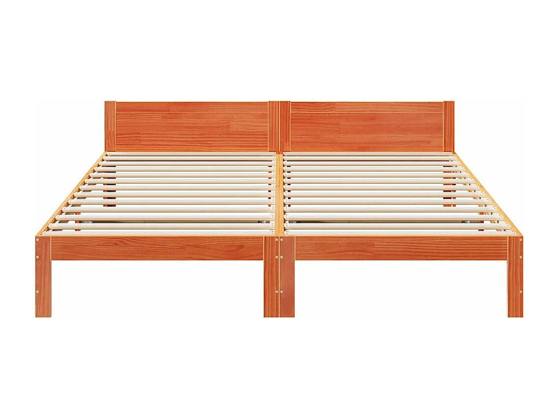 Cama sem colchão 160x200 cm madeira pinho maciço castanho-mel