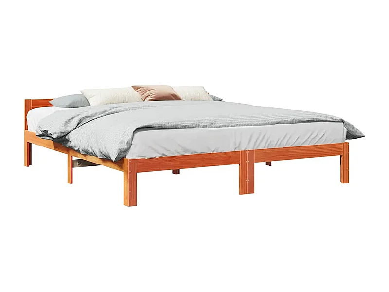 Bedframe zonder matras massief grenenhout wasbruin 160x200 cm