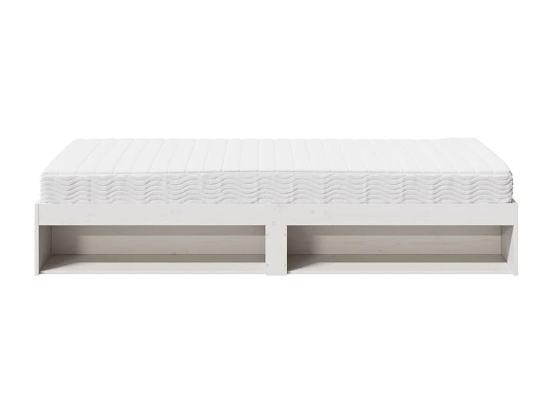 Lit de jour avec matelas blanc 90x200 cm bois de pin massif