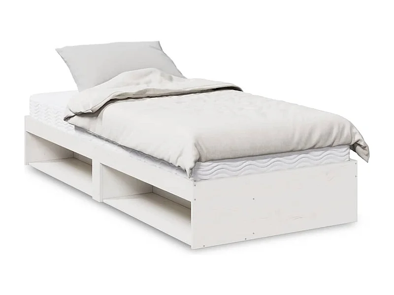 Lit de jour avec matelas blanc 90x200 cm bois de pin massif