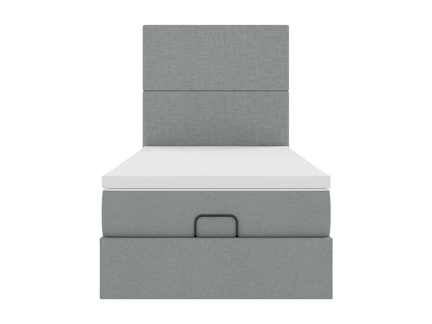 Cadre de lit ottoman avec matelas gris clair 80x200 cm tissu