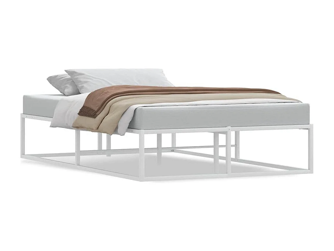 Cadre de lit sans matelas blanc 120x200 cm métal