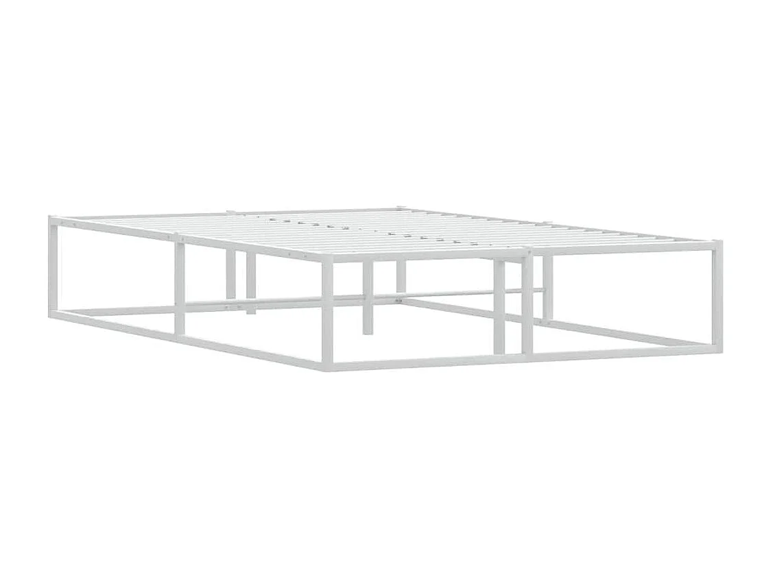 Cadre de lit sans matelas blanc 120x200 cm métal