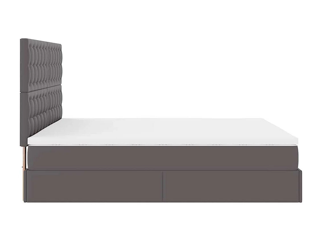 Cadre de lit ottoman avec matelas gris 180x200 cm similicuir