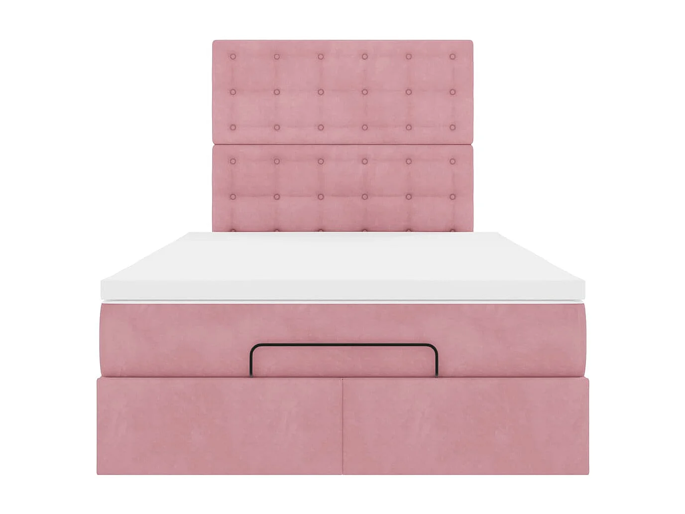 Cadre de lit ottoman avec matelas rose 120x190 cm velours