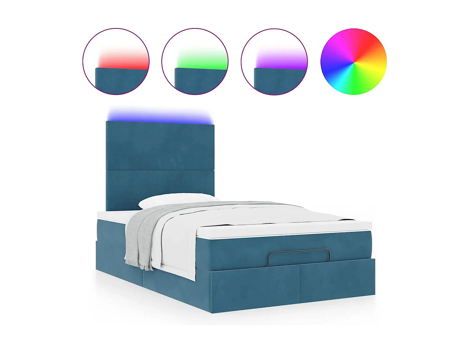 Ottoman bed met matrassen en LED's 120x200cm fluweel
