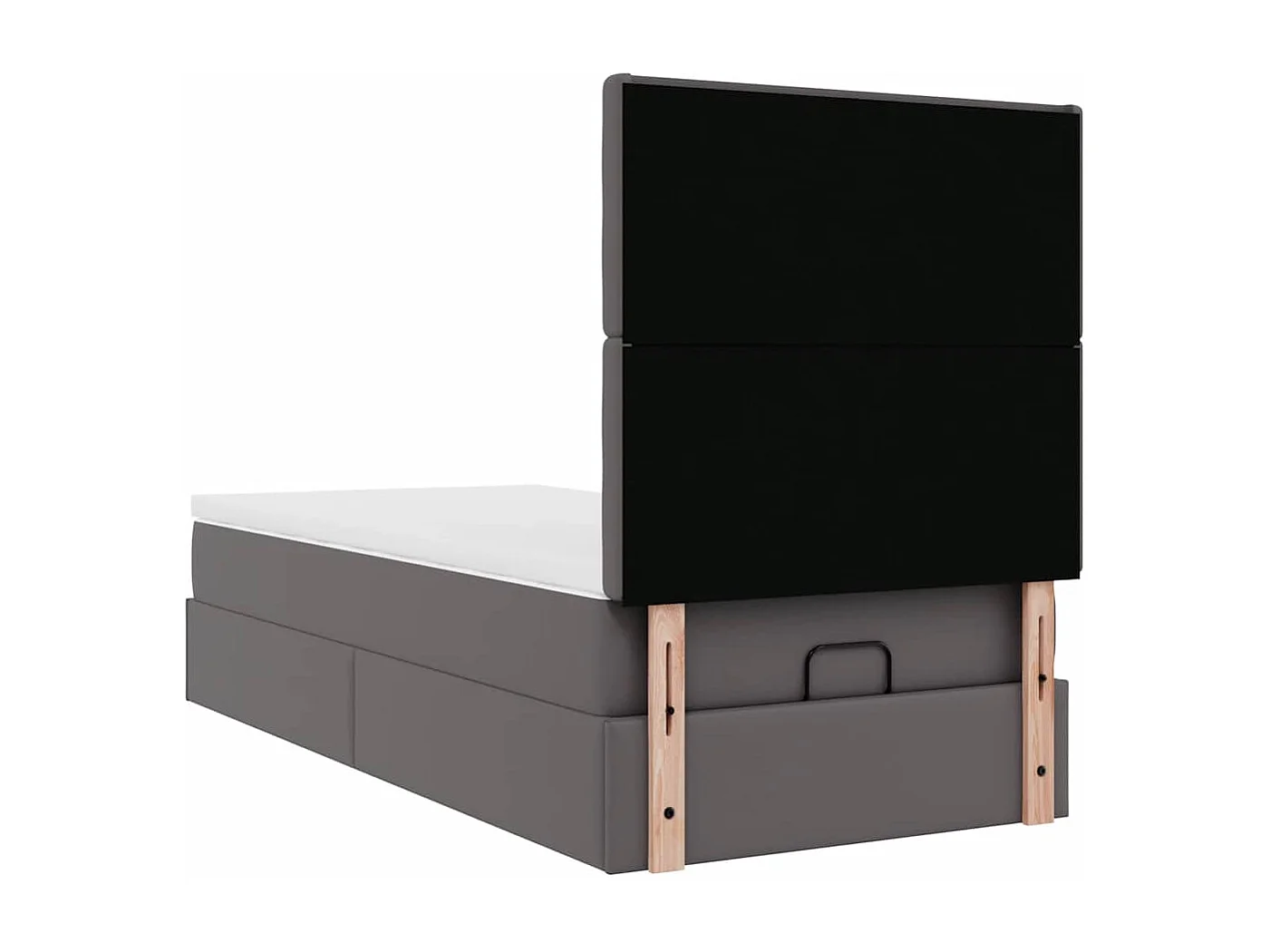 Ottoman bed met matras en LED's 100x200cm kunstleer grijs