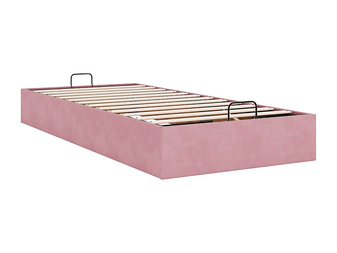 Bedframe zonder matras 90x200 cm fluweel roze