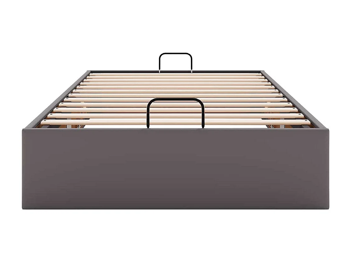 Cadre de lit ottoman sans matelas gris 90x190 cm similicuir