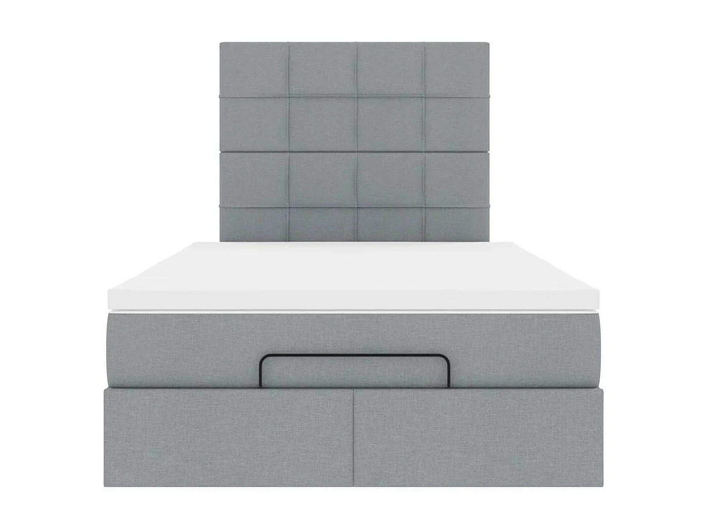 Estructura de cama otomana colchón tela gris claro 120x200cm