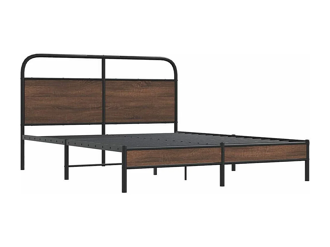 Bedframe zonder matras bewerkt hout bruin eikenkleur 160x200 cm