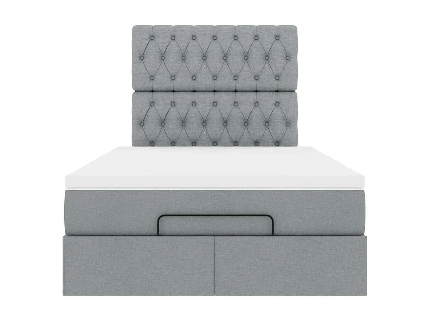 Ottoman bed met matras en LED's 120x190 cm stof lichtgrijs