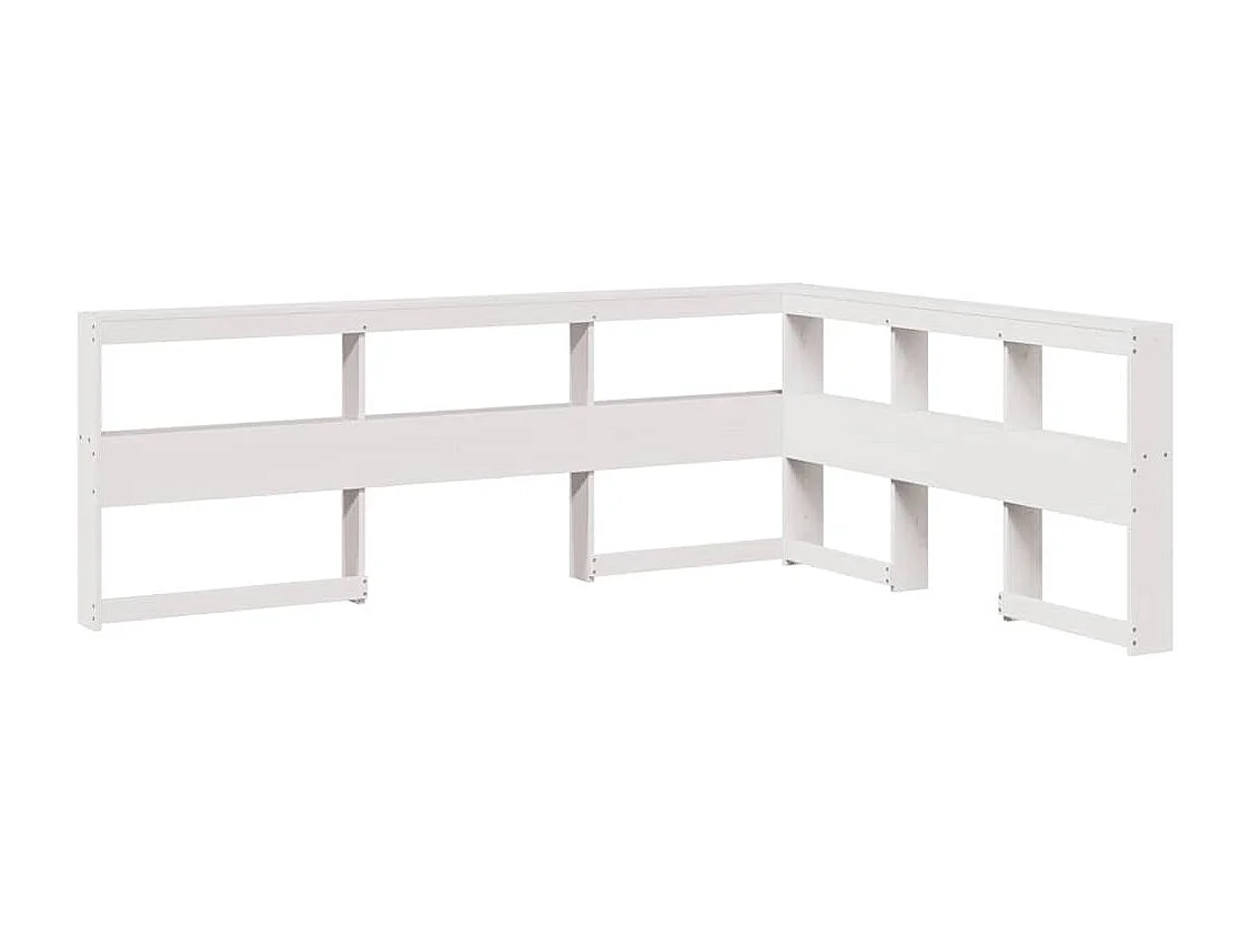 Lit bibliothèque sans matelas blanc 140x190 cm bois pin massif