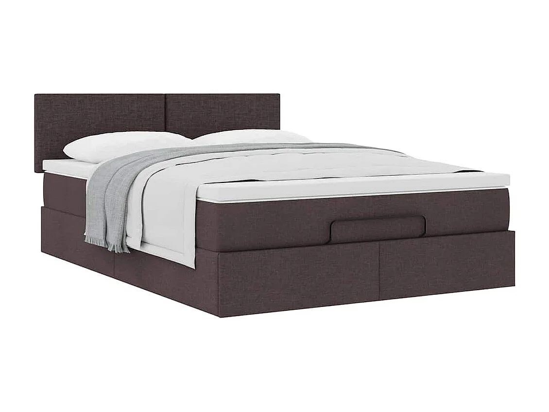 Ottoman bed met matras 140x200cm stof donkerbruin