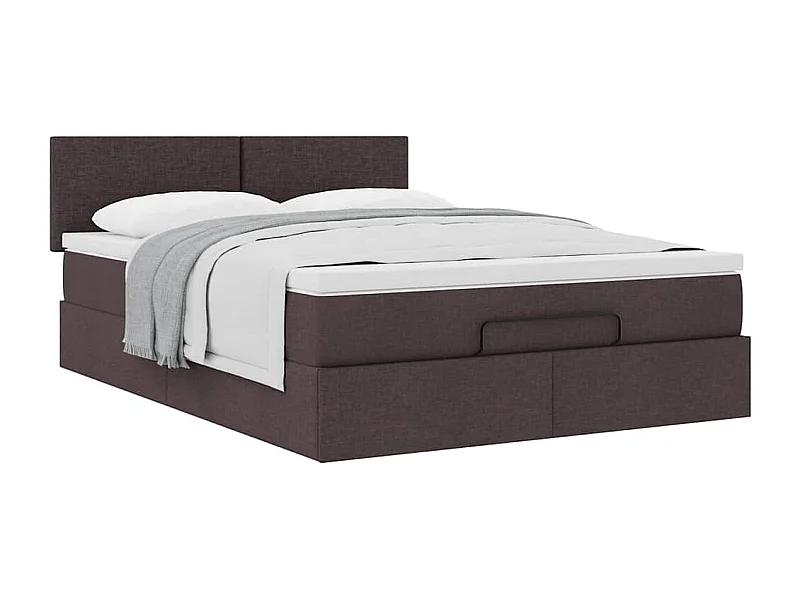 Ottoman bed met matras 140x200cm stof donkerbruin