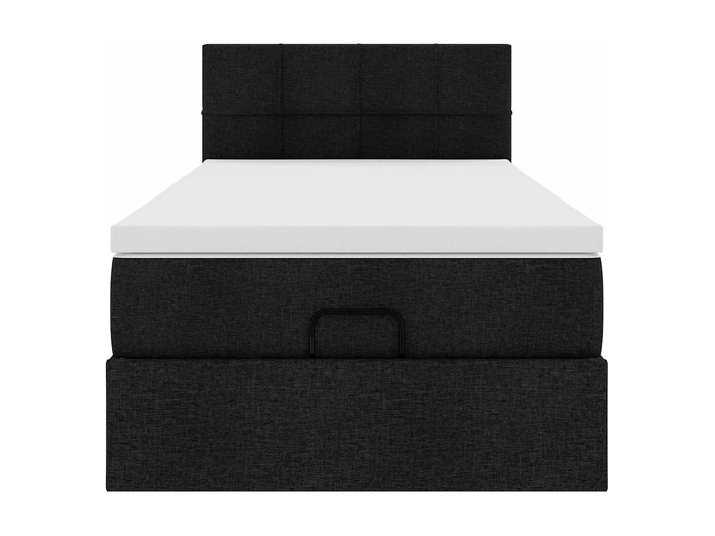 Cadre de lit ottoman avec matelas noir 80x200 cm tissu