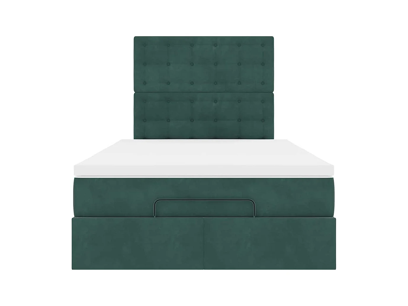Cadre de lit ottoman avec matelas vert foncé 120x200 cm velours