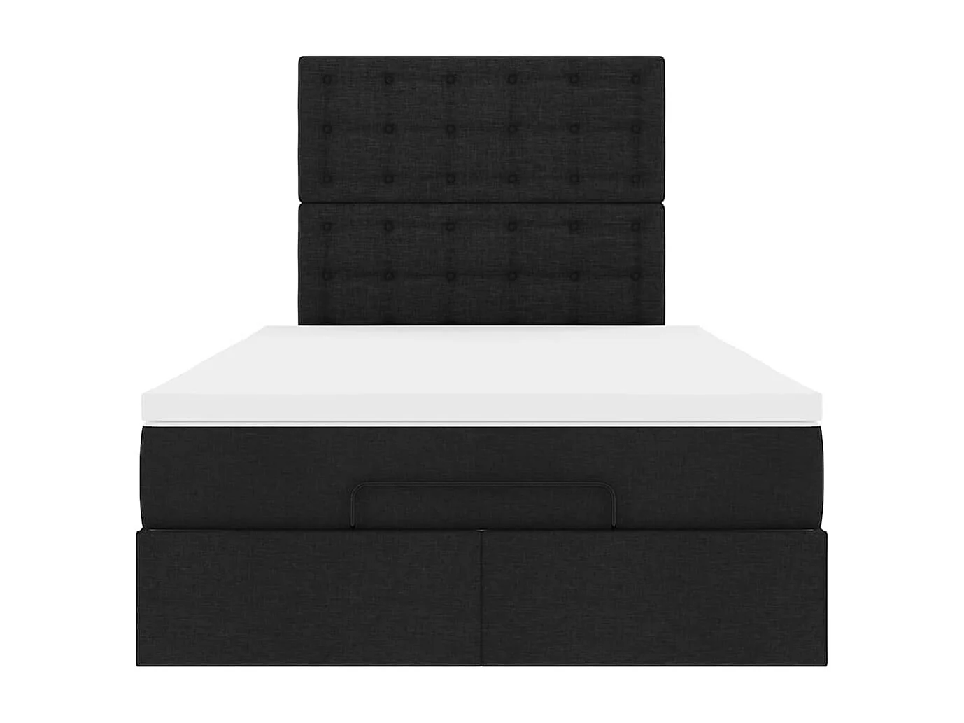 Cadre de lit ottoman avec matelas noir 120x200cm tissu