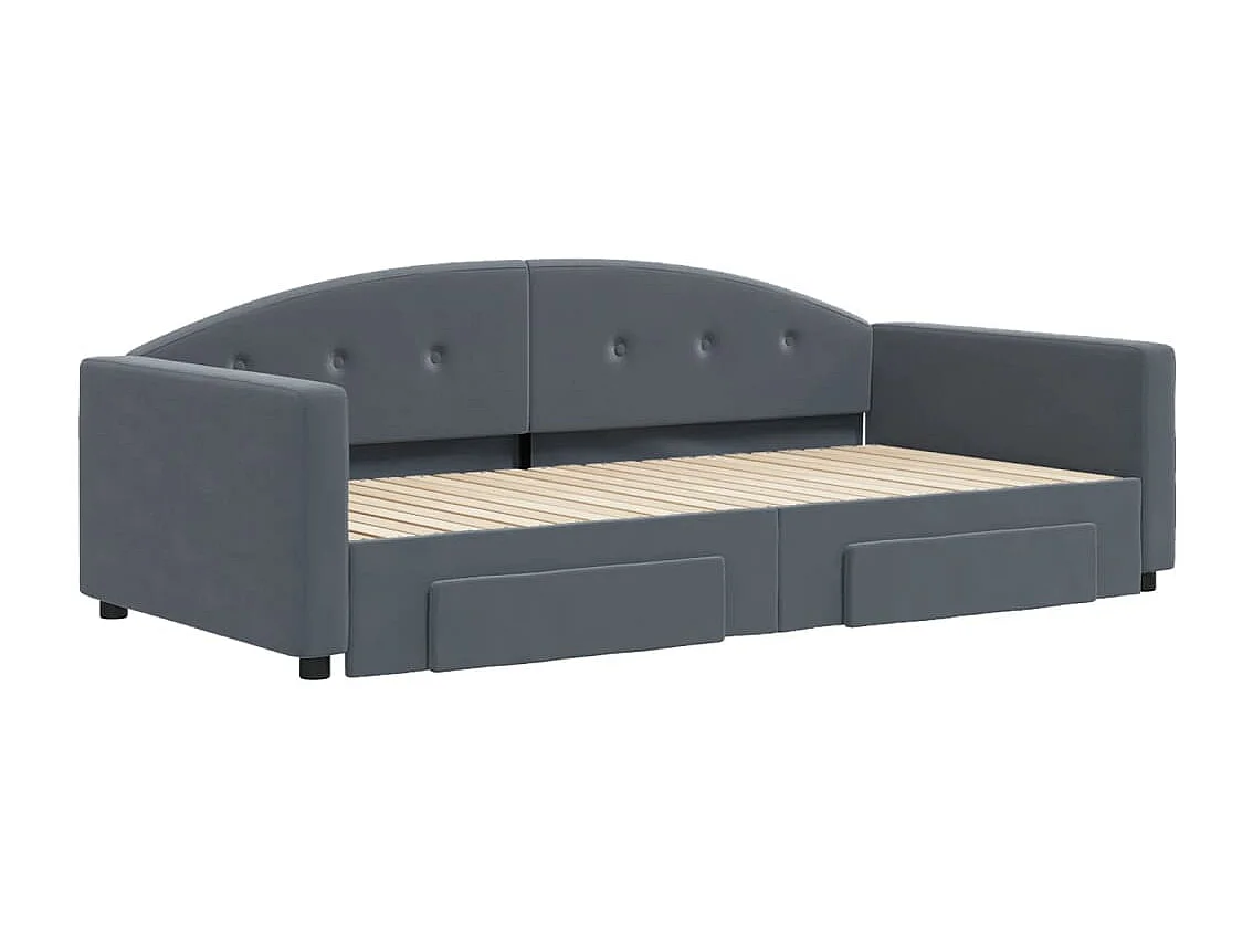 Lit de jour avec gigogne et tiroirs sans matelas 100x200 cm