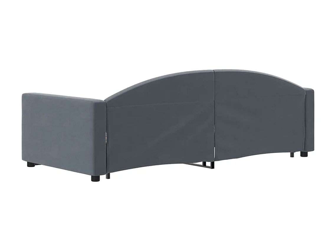 Lit de jour avec gigogne sans matelas gris foncé 90x200 cm