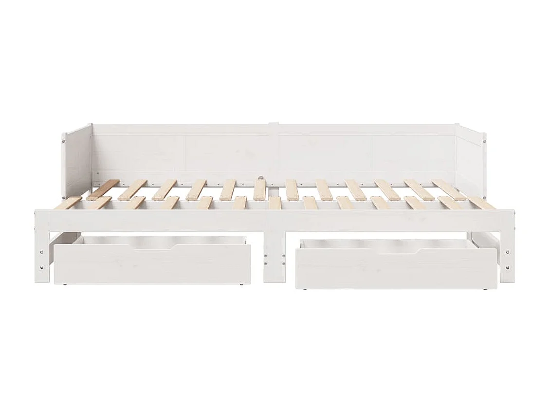 Sofá-cama com gavetão e gavetas sem colchão 90x190 cm branco