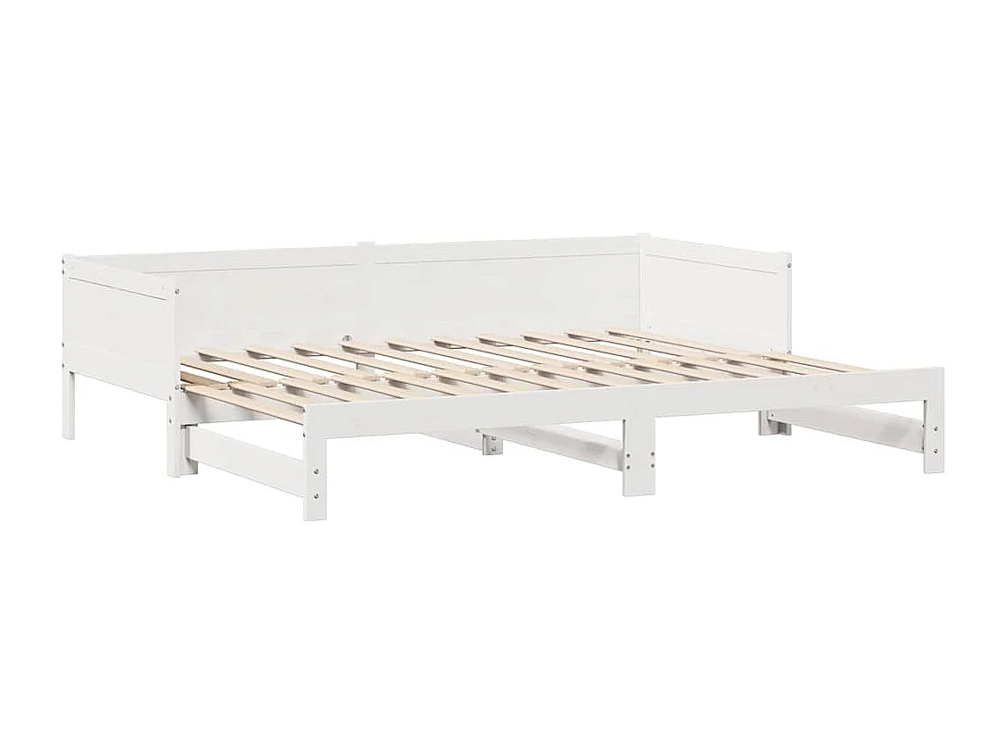 Sofá-cama com gavetão e gavetas sem colchão 90x190 cm branco