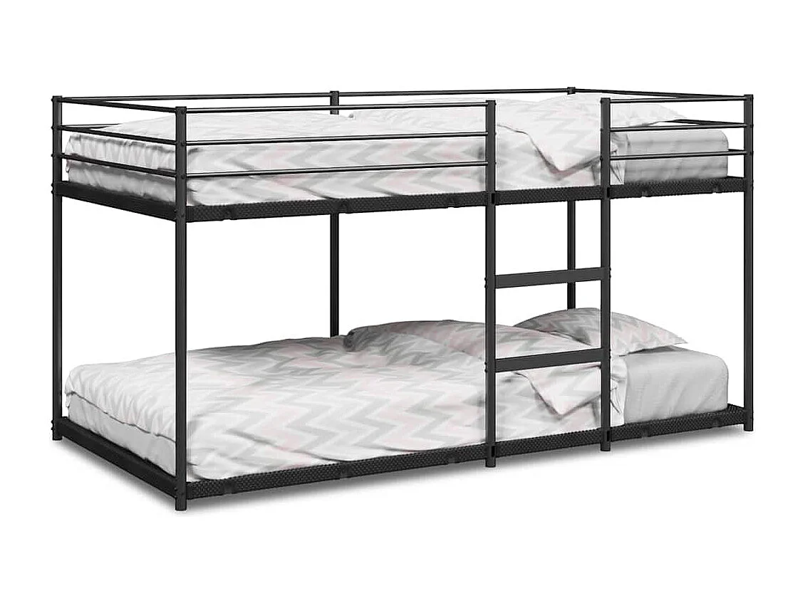 Stapelbed zonder matras 90x190 cm staal zwart