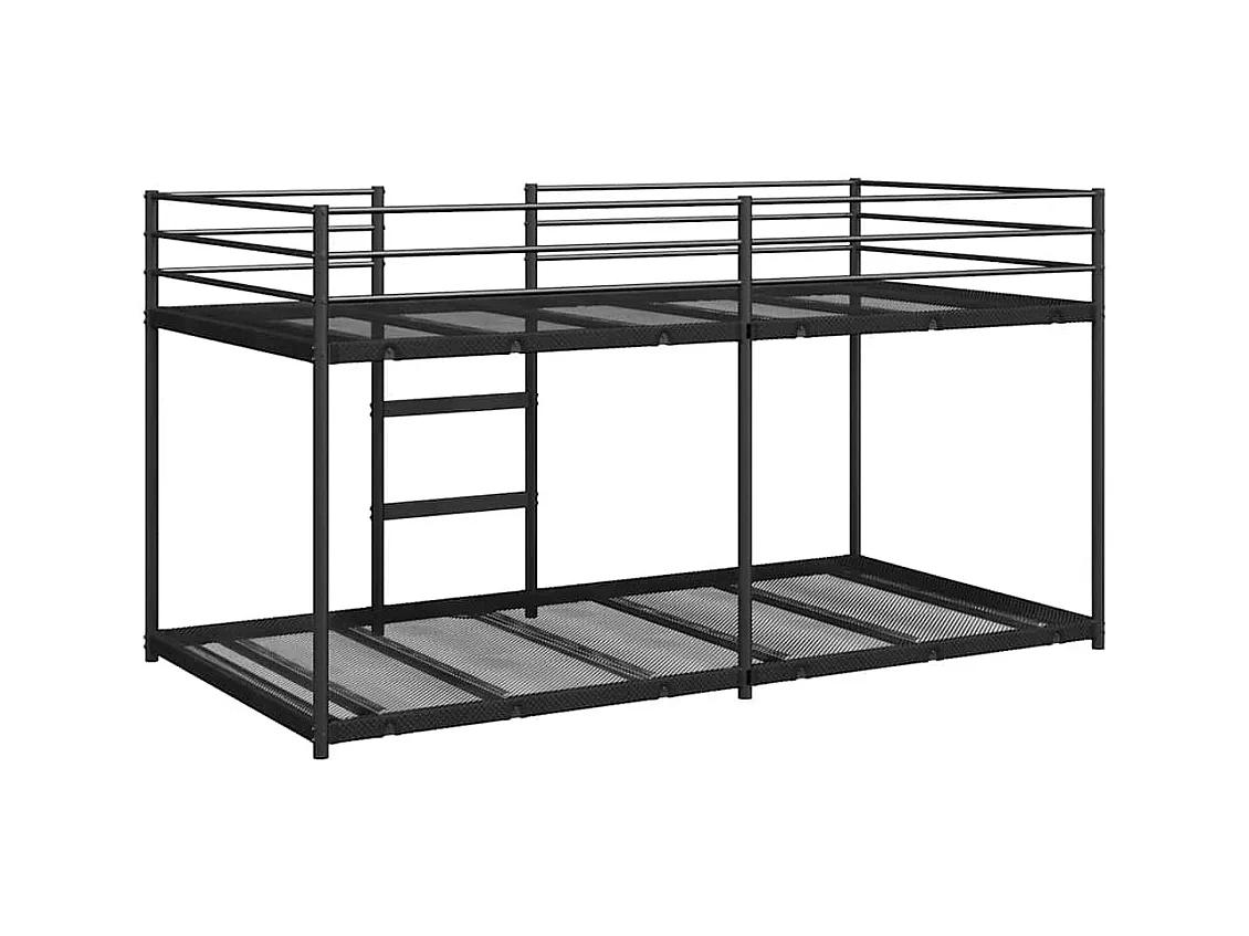 Stapelbed zonder matras 90x190 cm staal zwart