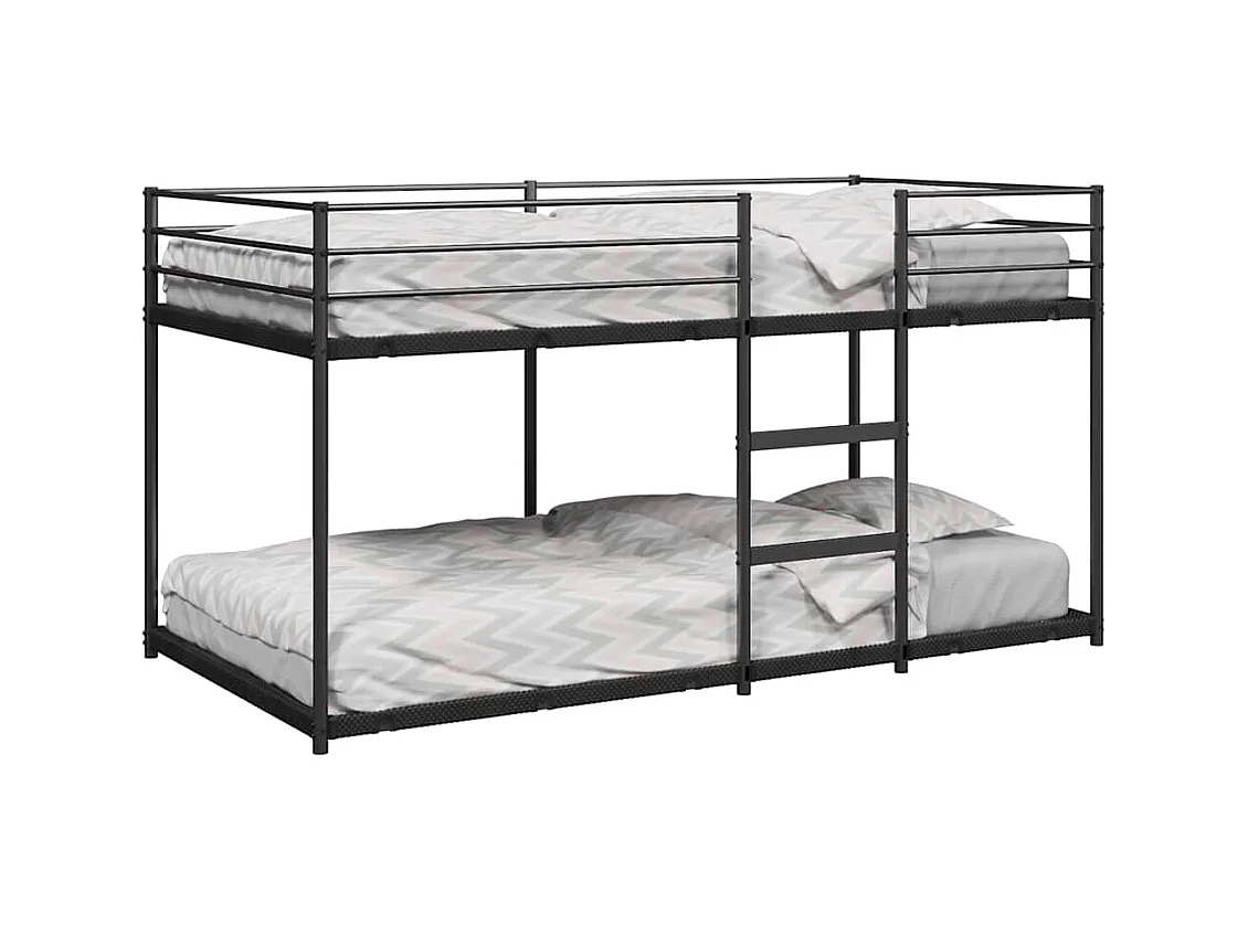 Lit superposé sans matelas noir 90x190 cm acier