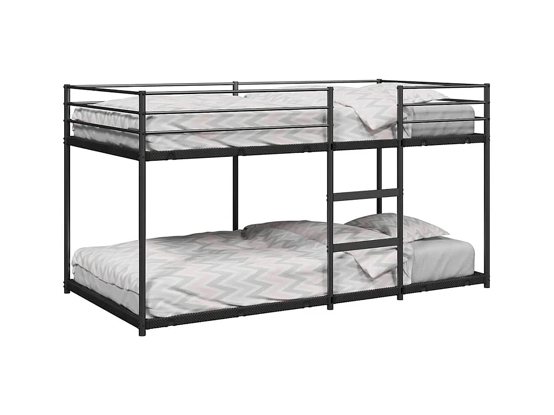 Lit superposé sans matelas noir 80x200 cm acier