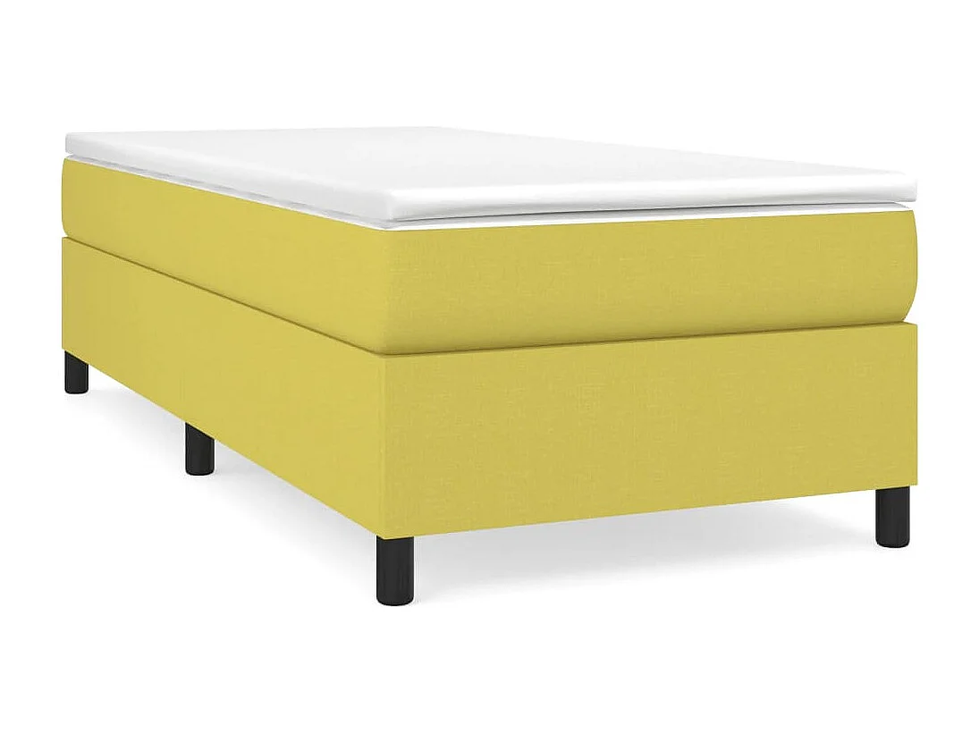 Estructura de cama box spring tela verde 90x200 cm