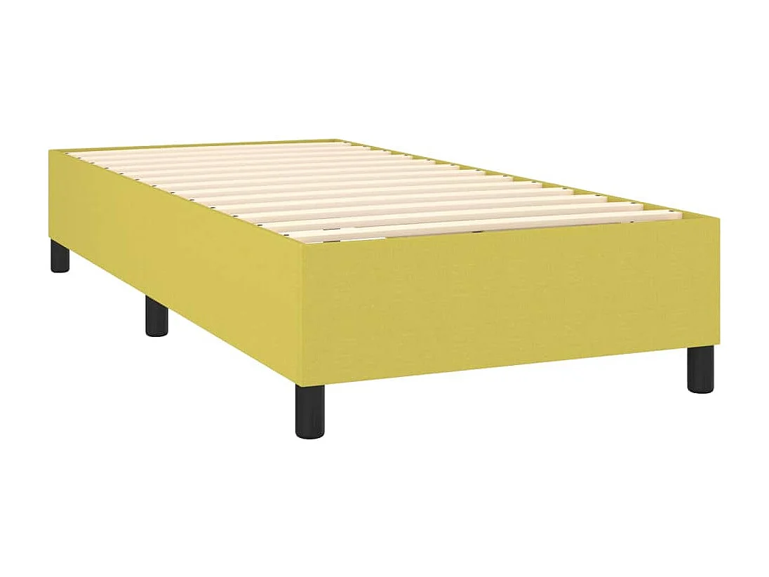 Estructura de cama box spring tela verde 90x200 cm
