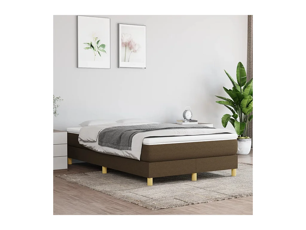 Sommier tapissier Marron foncé 120x200 cm Tissu