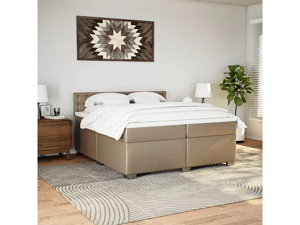 Sommier tapissier avec matelas Cappuccino 200x200 cm