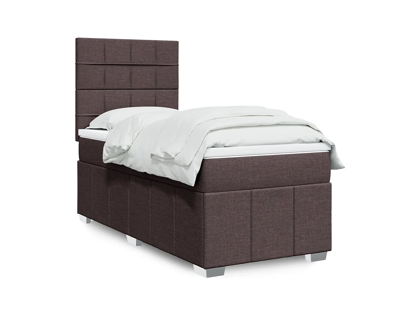 Sommier tapissier avec matelas Marron foncé 90x200 cm