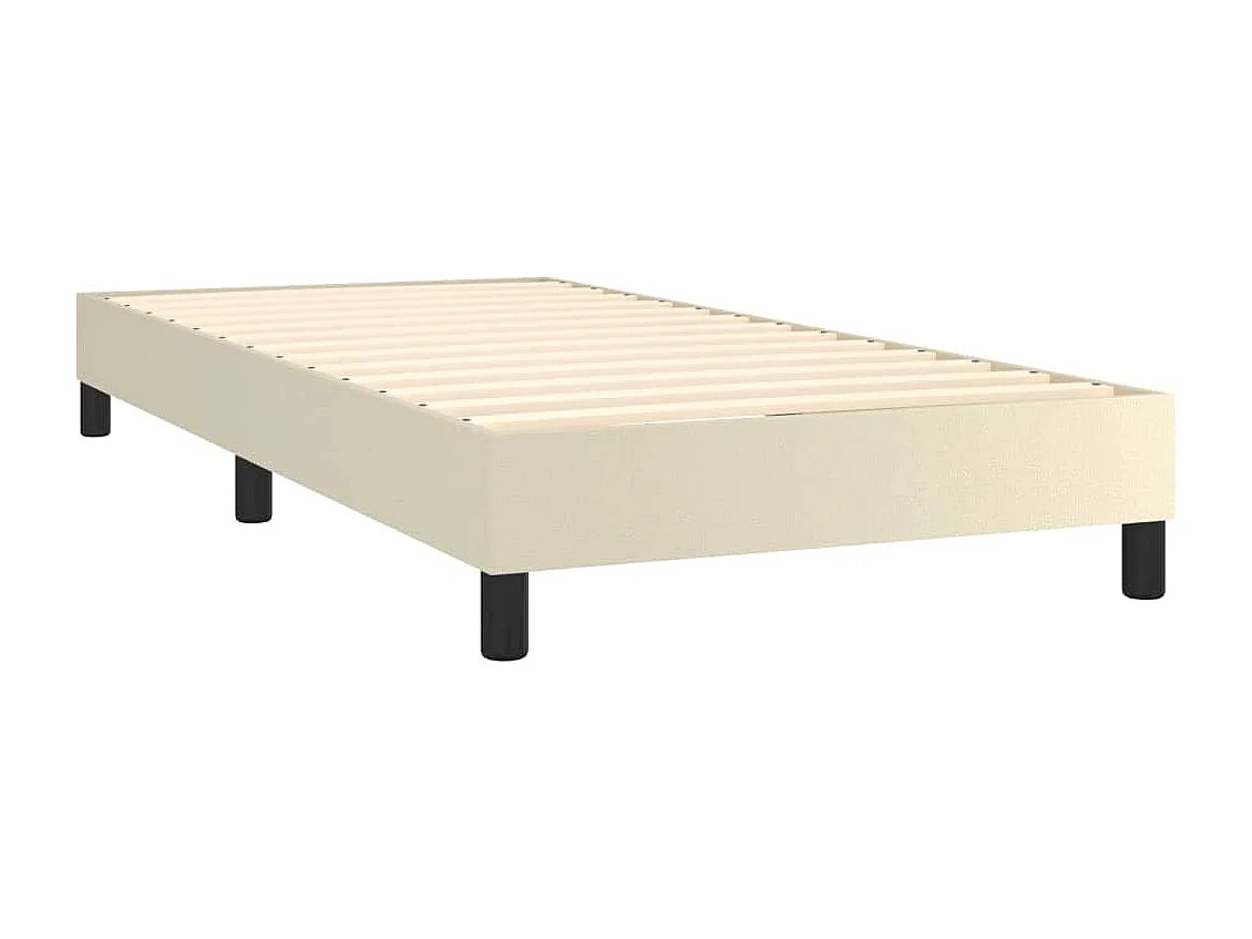 Estrutura cama com molas 100x200 cm couro artificial cor crème