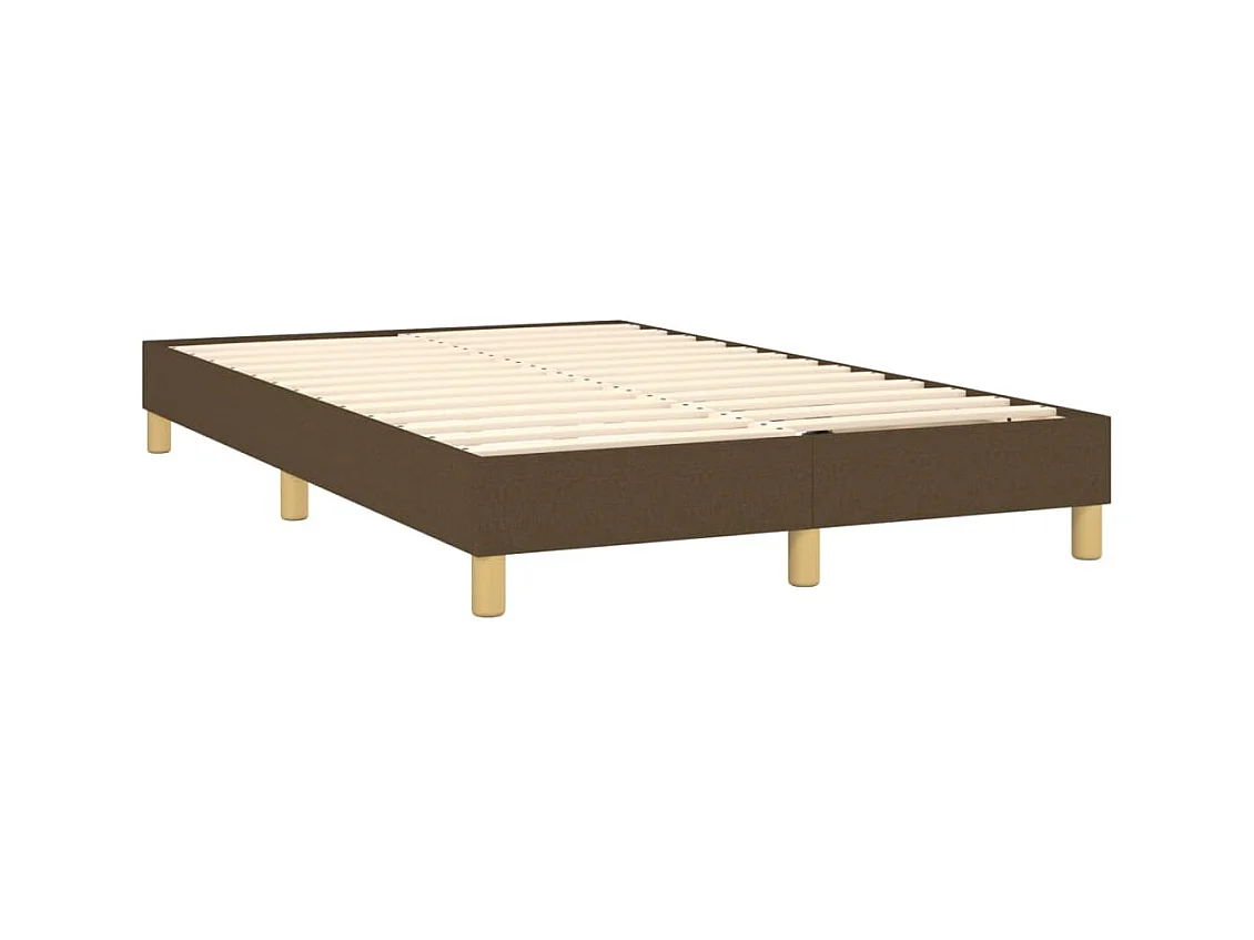 Sommier tapissier matelas et LED Marron foncé 120x200 cm Tissu