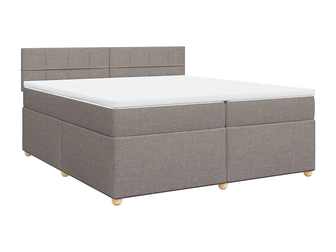 Sommier tapissier avec matelas Taupe 200x200 cm Tissu